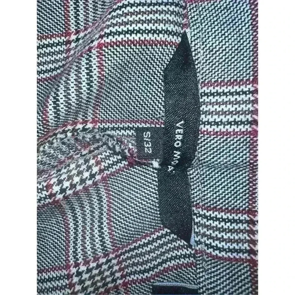 Vero moda plaid pants with belt size s/32 Straight Preppy Light Office Siren - Picture 7 of 7